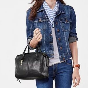 Fossil Emma Satchel Leather Handbags Crossbody